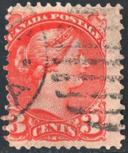 Canada SC#37 3¢ Queen Victoria (1873) Used