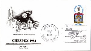TWENTY YEARS OF USA SPACE ACHIVEMENT CACHET EVENT COVER CHESPEX 1981 - TYPE C