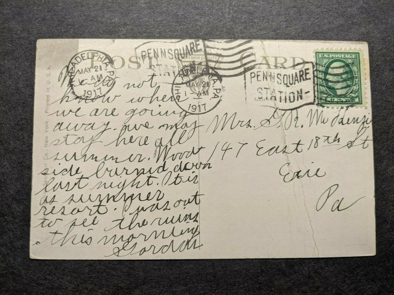 USS CHICAGO CA-14 WWI Naval Cover 1917 postcard