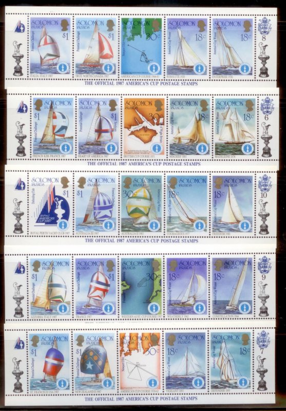 Solomon Islands 1987  SC# 570-4a-j Ships S/S MNH L189