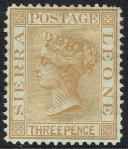 SIERRA LEONE 1876 QV 3D WMK CROWN CC PERF 14