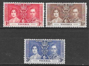 Nigeria 50-52: King George VI and Queen Elizabeth, MH, F-VF