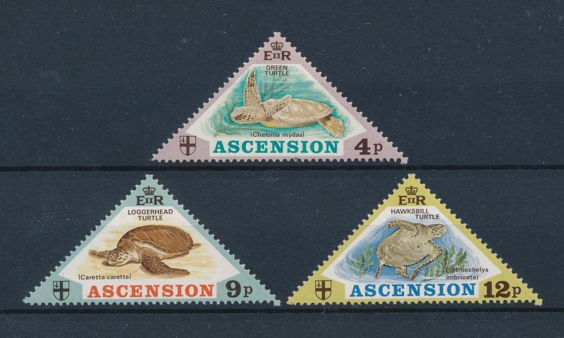 [58974] Ascension 1973 Marine life turtles hawksbill green turtle Triangles MNH