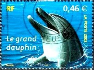 Common Bottlenose Dolphin, France stamp SC#2894 used