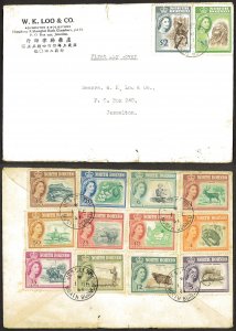 NORTH BORNEO SC#280-293 1c-2 Dollars - QEII Definitive Series (1961) FDC