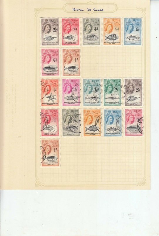 TRISTAN DA CUNHA 6 ALBUM PAGES OF MINT/USED VALUES/SETS