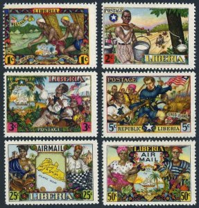 Liberia 309-312,C63-C64,MNH.Michel 420-425. Independence-100,1949.Ship,Map.