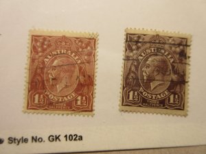 AUSTRALIA  Scott 24a, 24b USED Cat $4.50