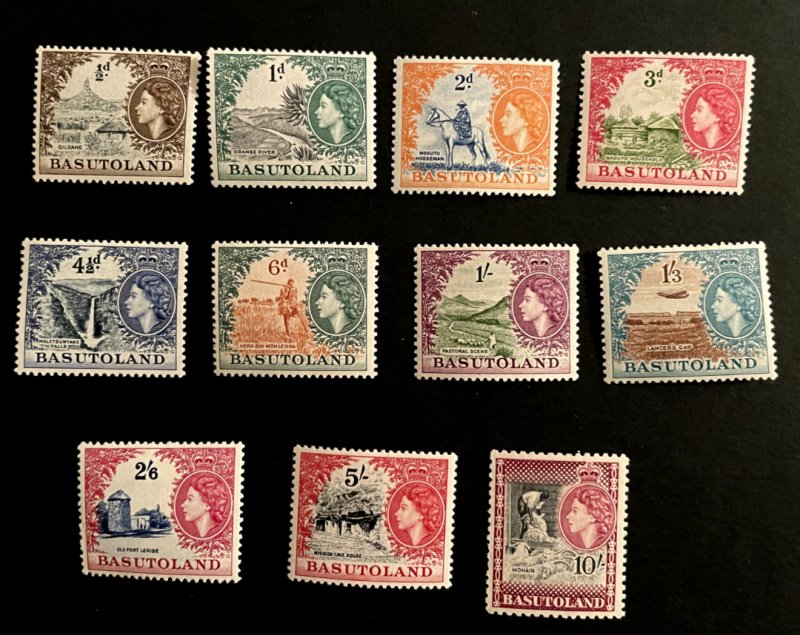 Basutoland: 1954, Queen Elizabeth definitive,  complete set, mint lightly hinged