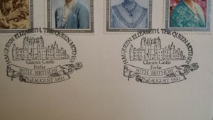 GB 1990 90th Birthday HM Queen Elizabeth Queen Mother  Glamis Forfar Handstamp  