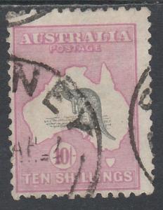 AUSTRALIA 1915 KANGAROO 10/- 3RD WMK USED