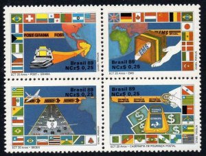 1989 Brazil 2289-2292VB 20 years post office and telegraph 3,00 €