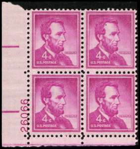 US #1036a LINCOLN MNH LL PLATE BLOCK #26066