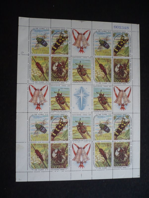 Stamps - Cuba - Scott# 765-769 - Mint Hinged Sheet of 20 Stamps plus 5 Labels