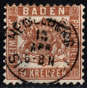 Baden #23a F-VF Used CV $90.00 (X1608)