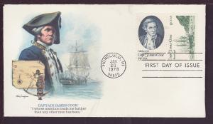 US 1732-1733b Captain Cook 1978 Fleetwood U/A FDC N151