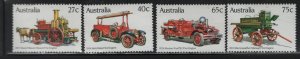 AUSTRALIA 857-860 (4) Set, MNH, 1983 Historic Fire Engines