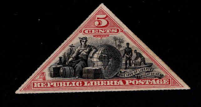 LIBERIA Scott 53 MH* rouletted 1894 Commerce stamp great design