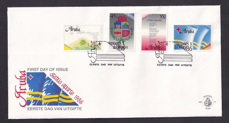 Aruba  #18-21     1986  FDC 2  Status aparte