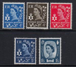 GB QEII Northern Ireland 1968 Definitives Mint Never Hinged MNH UMM SG NI7/NI11