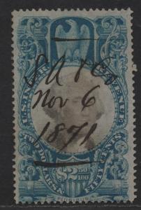 US Sc#R124 used, fine, M/S cancel, Cv. $60