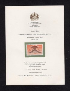 1956 HARRISON & SONS EXHIBITION SOUVENIR CARD + CEYLON STAMP