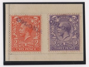 GB 1912 2d 3d sg366, 375 ovpt 'Colonias in violet' ex UPU, applied as Specimen