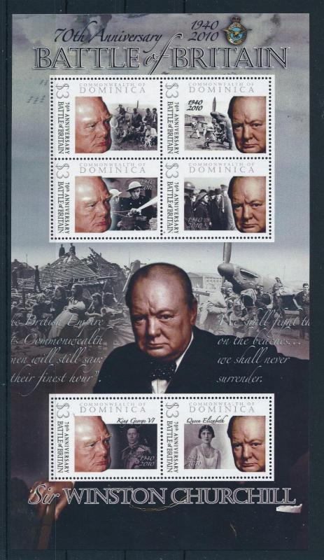 [81176] Dominica 2009 Second World war Battle of Britain Churchill Sheet MNH