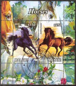 {g019} Malawi 2011 Horses sheet Used / CTO Cinderella