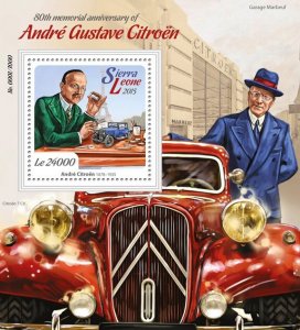 SIERRA LEONE - 2015 - Andre Gustave Citroen - Perf Souv Sheet -Mint Never Hinged