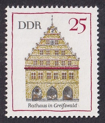 German Democratic Republic  DDR  #1020 MNH 1968 buildings 25pf