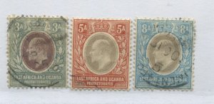 East Africa and Uganda KEVII 1904 3, 5, and 8 annas used