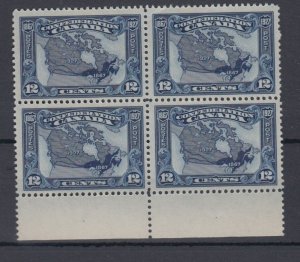 #145 12 cent map VERY Fine MNH block of 4  Cat $320 Canada mint 