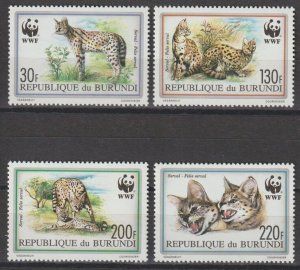 BURUNDI 1992 WWF SG 1543/46 MNH Cat £18.35