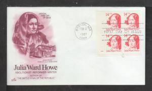 US 2176 Julia Ward Howe 1987 P/B Artcraft U/A FDC 