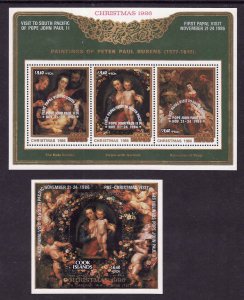 Cook Is.-Sc#B103-4-two unused NH sheets-Christmas-1986