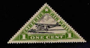 LIBERIA Scott C3a MH* triangular airmail airplane stamp