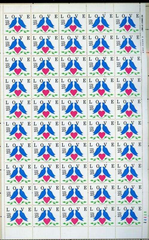 US SCOTT# 2440 LOVE FULL SHEET OF 50 STAMPS MNH AS SHOWN