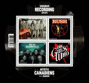 CANADA SGMS2958 2013 CANADIAN RECORDING ARTISTS MNH