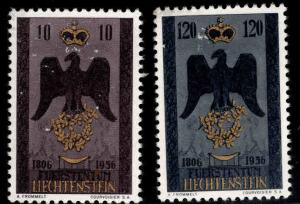 LIECHTENSTEIN Scott 301-302 MNH** 1956 set Scuffed