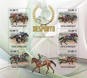 MOZAMBIQUE 2010 SHEET MNH HORSE RACING SPORTS