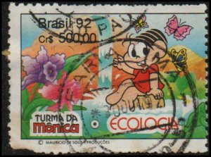 Brazil 2370 - Used - 500cr Ecology / Flowers / Butterfly (1992) (cv $0.50)