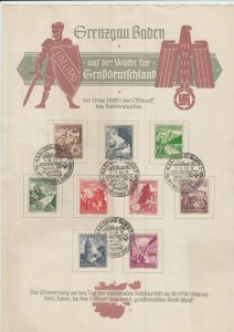 WWII Third Reich Official Document Grenzgau Baden 1938 FDC
