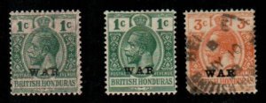 British Honduras #MR1-MR3  M & U  Scott $16.00