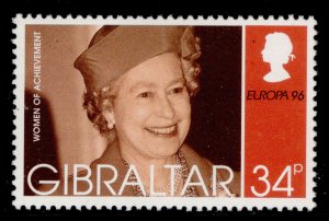 GIBRALTAR QEII SG769, 1996 34p black & vermilion, NH MINT.