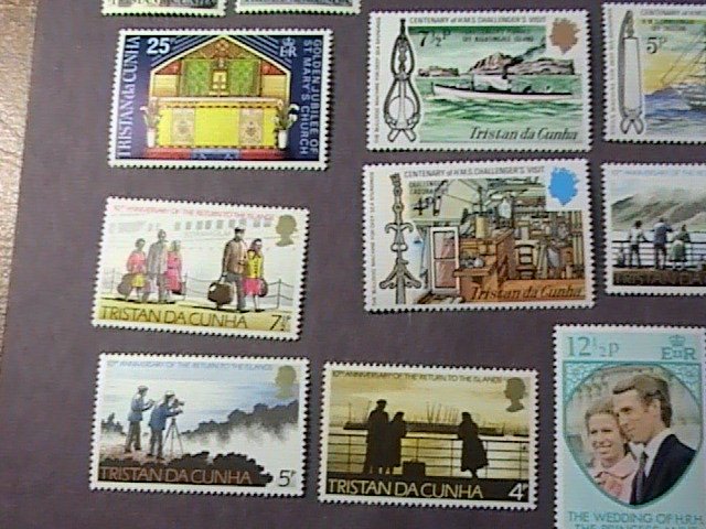 TRISTAN da CUNHA # 174-190 -MINT NEVER/HINGED- 17 STAMP RUN---QEII----1972-73