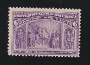 US 235 6c Columbian Exposition Mint F-VF OG H SCV $55