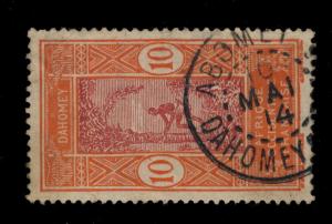 DAHOMEY - 1914 - CAD DOUBLE CERCLE ABOMEY / DAHOMEY & DEPces SUR N°47