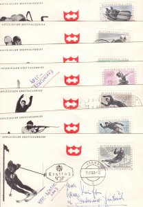 Austria 1963 Olympic Games Complete Set of 7 First Day Covers FDC's SC 7...