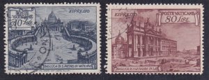 Vatican City E11-12 Used 1949 St Peter's Basilica Special Delivery Set of 2